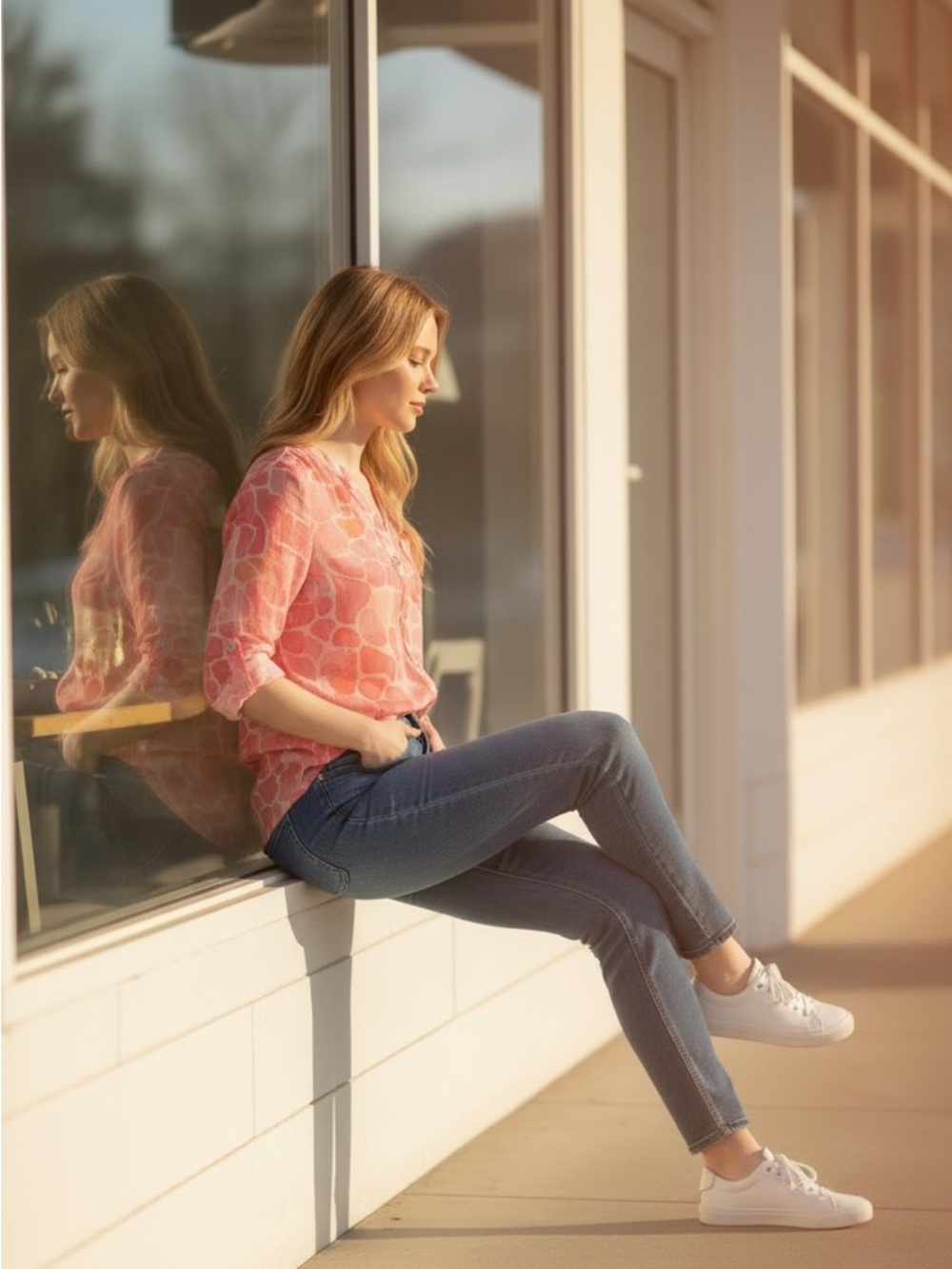 AC & Rachel Pink & White Shirt